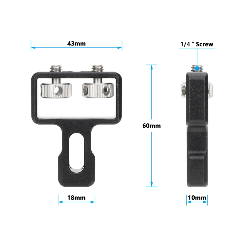 CAMVATE Connection Mount with Dual 1/4"-20 Thumbcrew for Side Handgrip