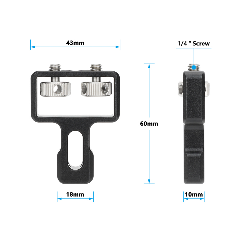 CAMVATE Connection Mount with Dual 1/4"-20 Thumbcrew for Side Handgrip