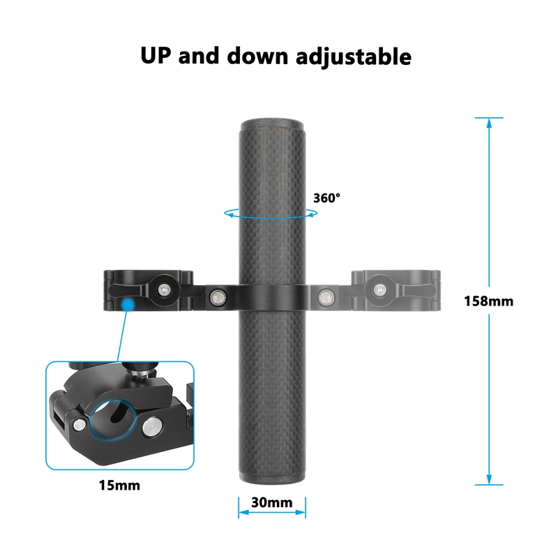 CAMVATE 15mm Rod Mount Carbon Fiber Handgrip (Pair)