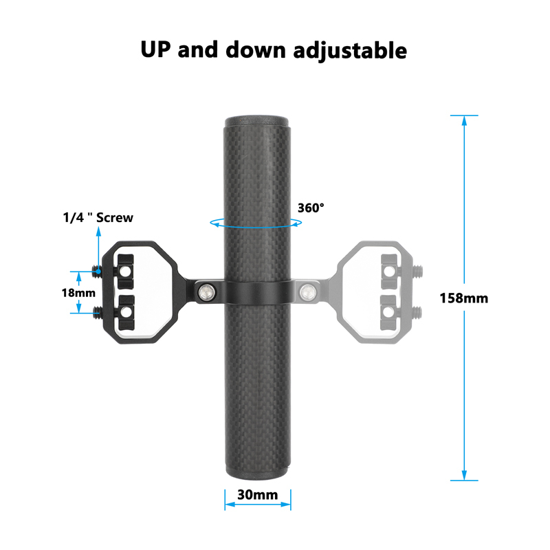 CAMVATE Carbon Fiber Handgrip with 1/4"-20 Thumbscrew Mounts (Pair)