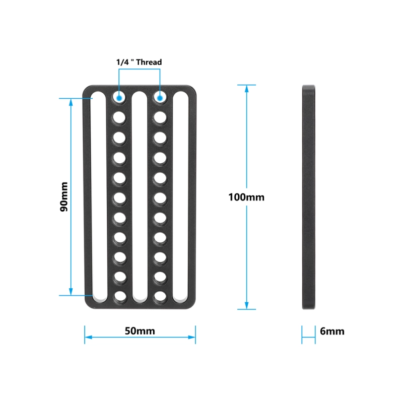 CAMVATE Cheese Mounting Plate with 1/4"-20 Threads & Slots