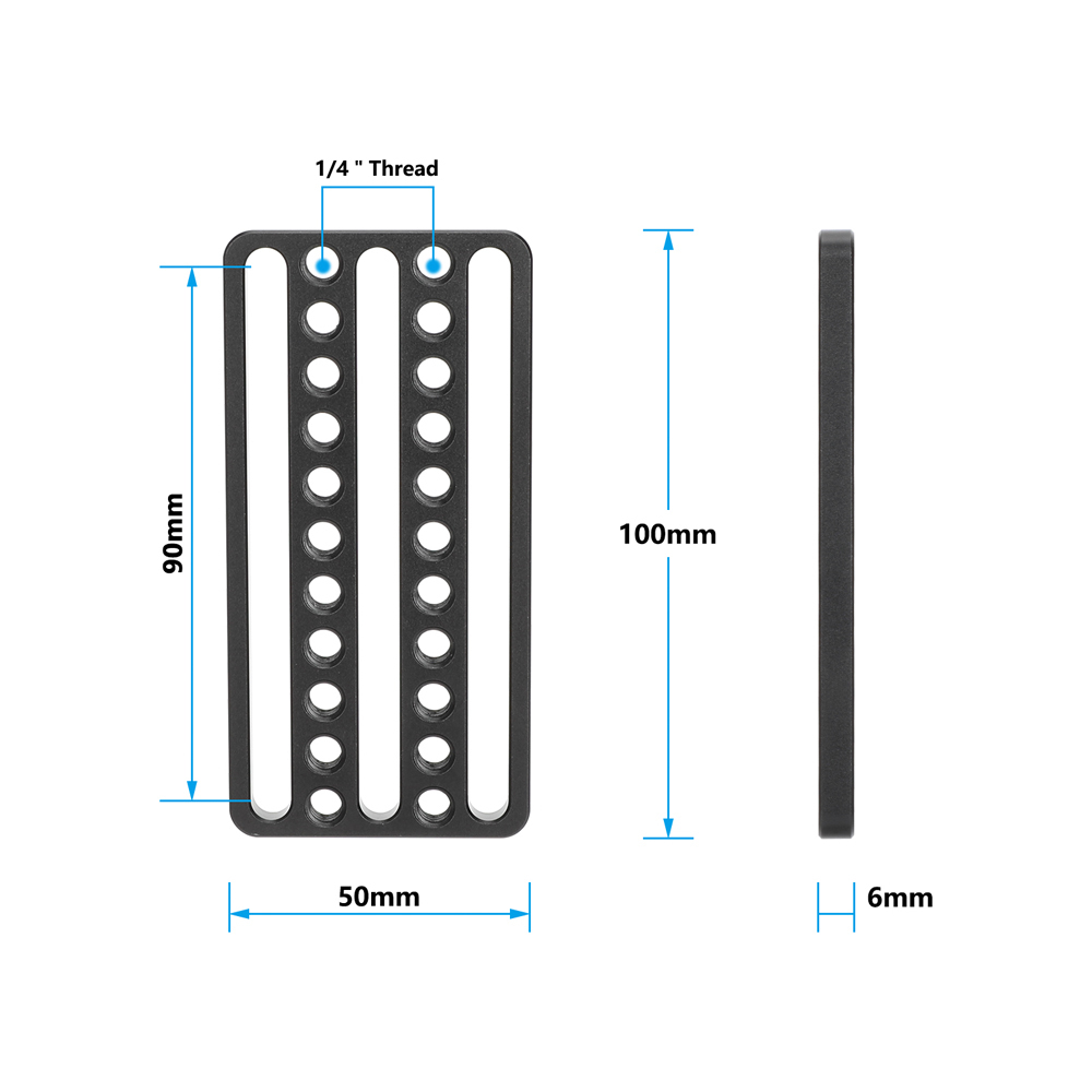 CAMVATE Cheese Mounting Plate with 1/4"-20 Threads & Slots