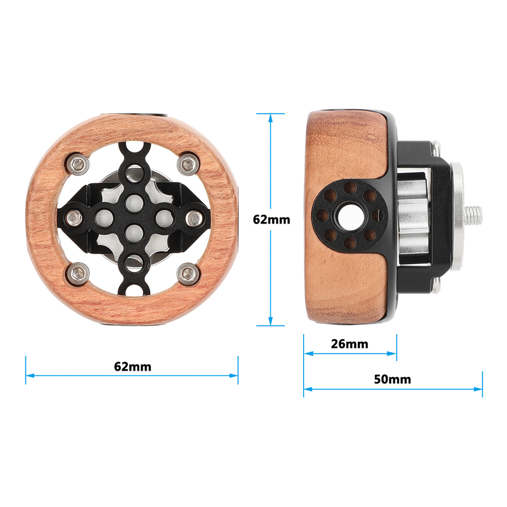 CAMVATE Wooden Handgrip with ARRI-Style Rosette Mount (Round)