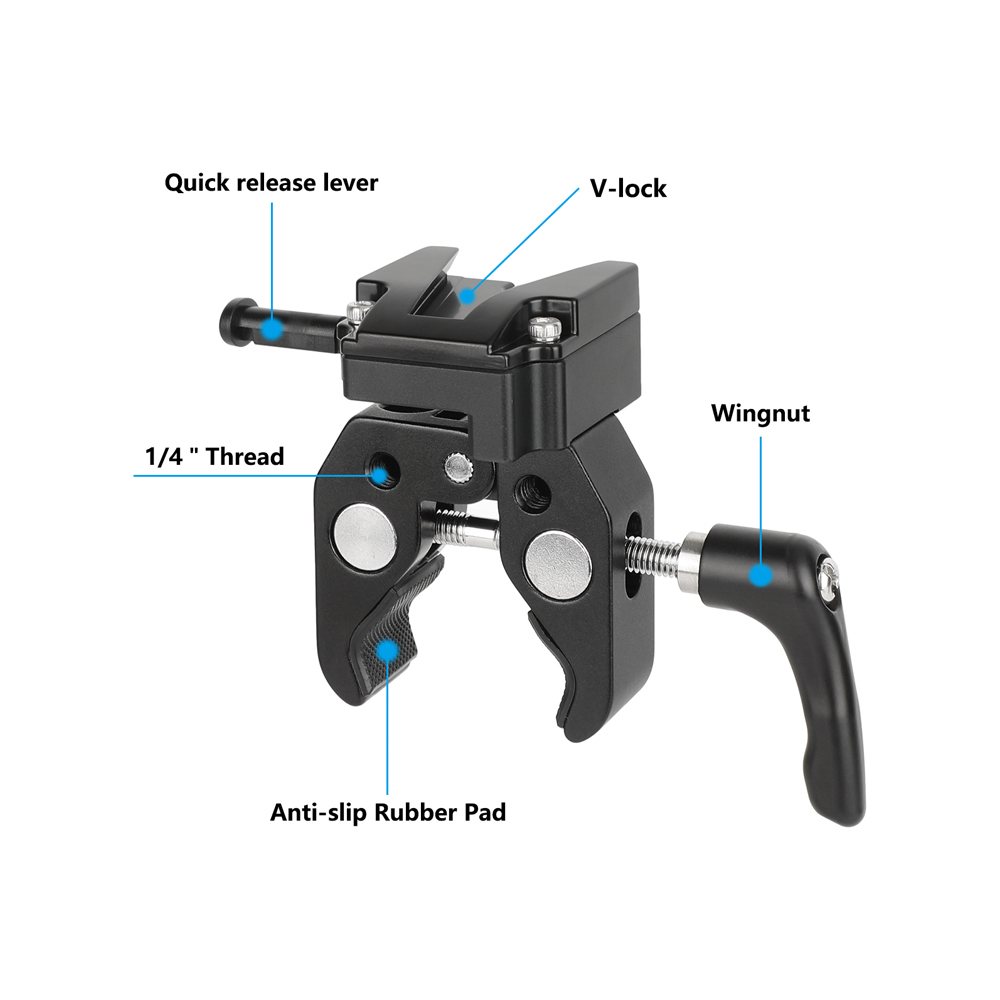 CAMVATE Strengthened Super Crab Gripper + Universal V-Lock Mount Quick Release Adapter For DSLR Camera Battery