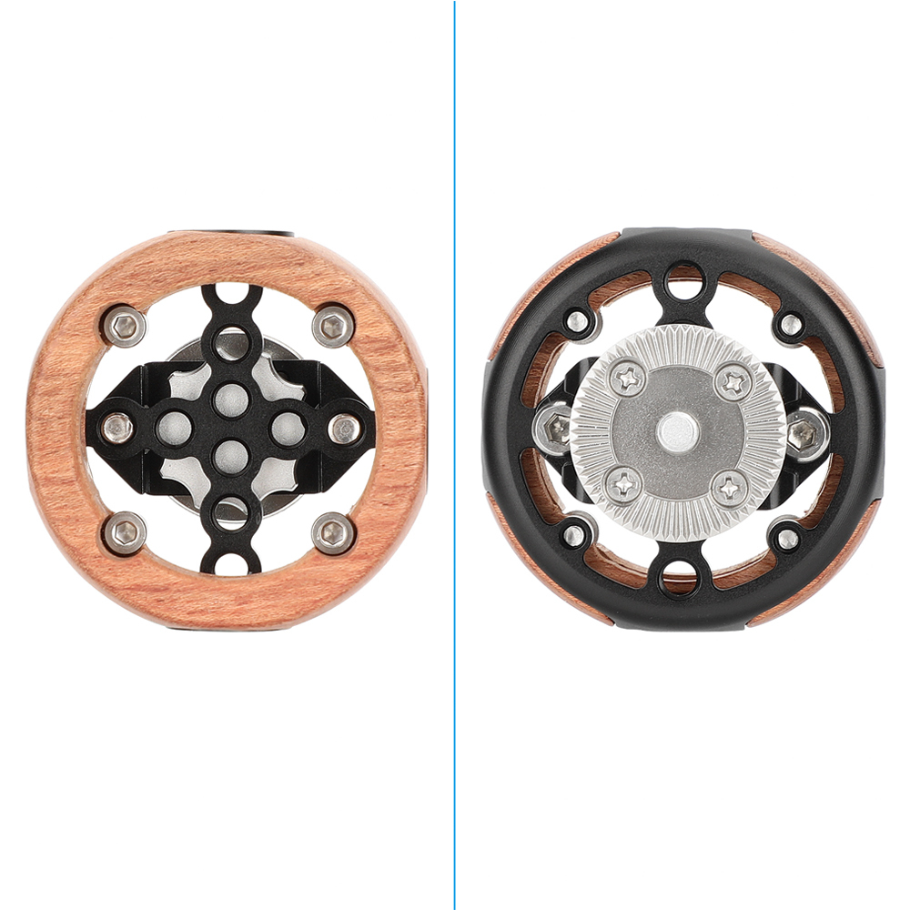 CAMVATE Wooden Handgrip with ARRI-Style Rosette Mount (Round)