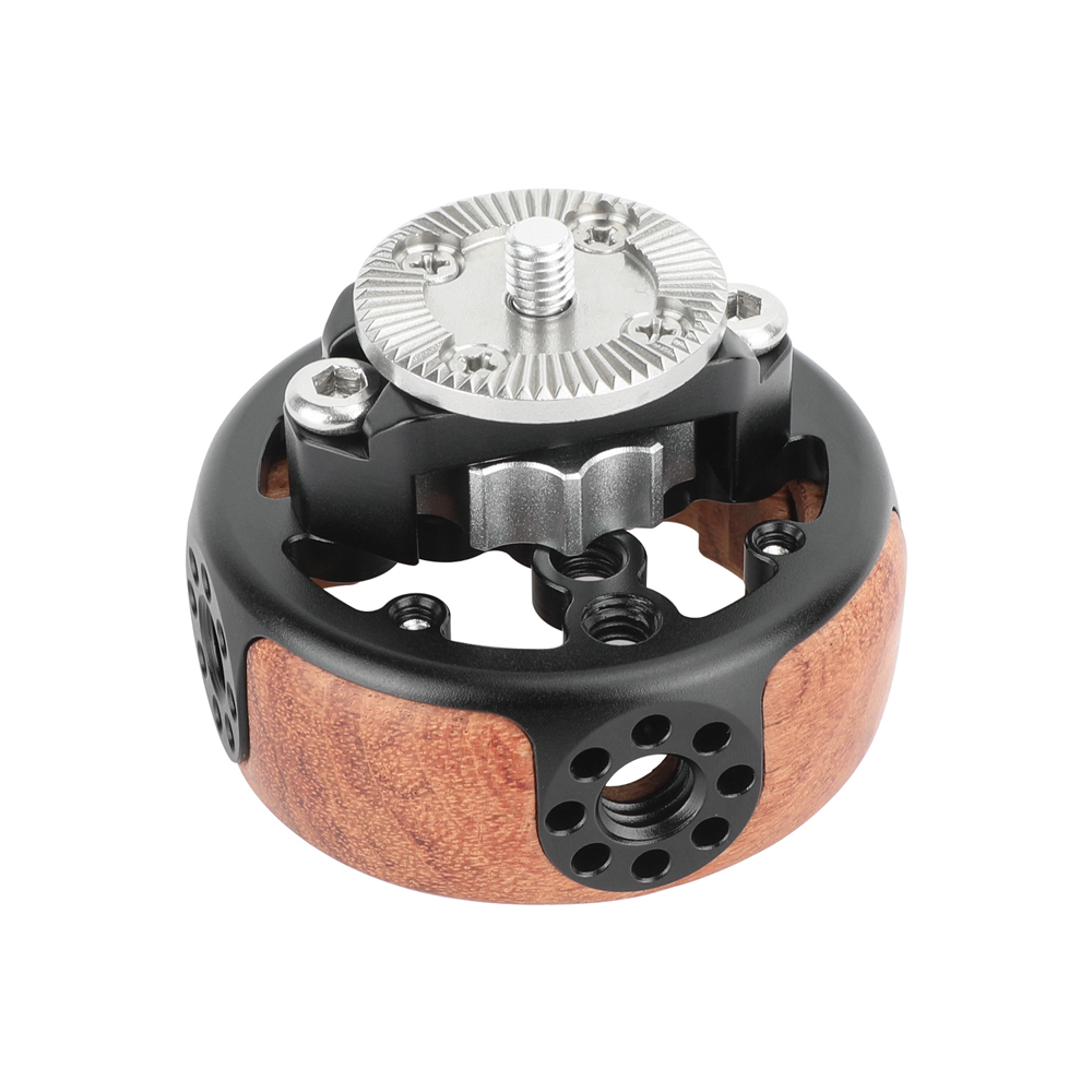 CAMVATE Wooden Handgrip with ARRI-Style Rosette Mount (Round)