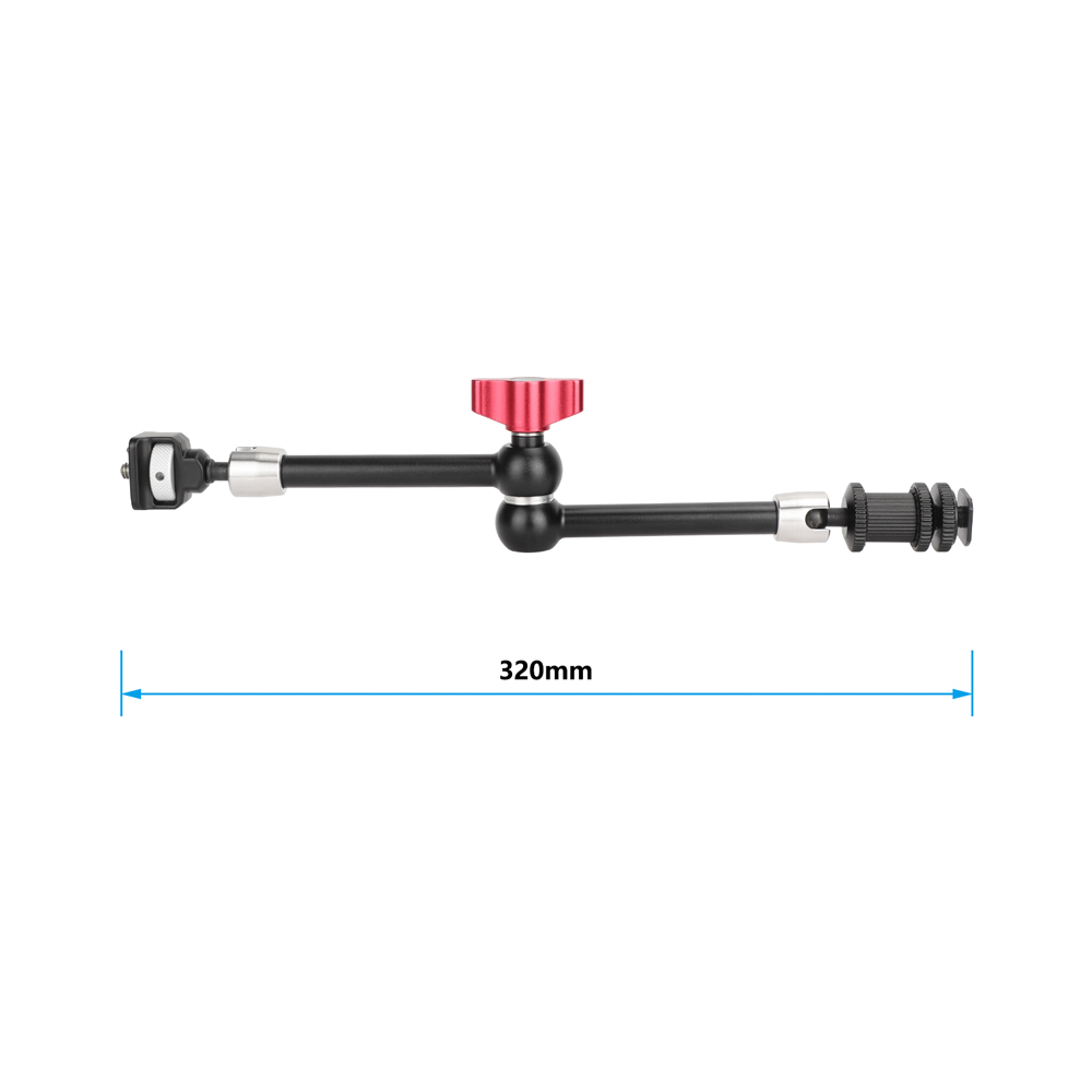 CAMVATE Multipurpose Articulating  Arm with Anti-Twist 1/4''-20 Mount & Shoe Adapter (Red Knob)