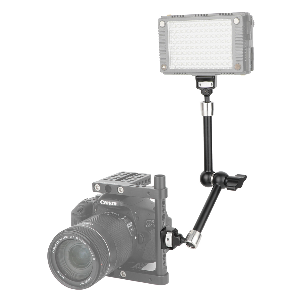 CAMVATE Multipurpose Articulating Arm with Anti-Twist 1/4''-20 Screw Mount (11", Black Knob)