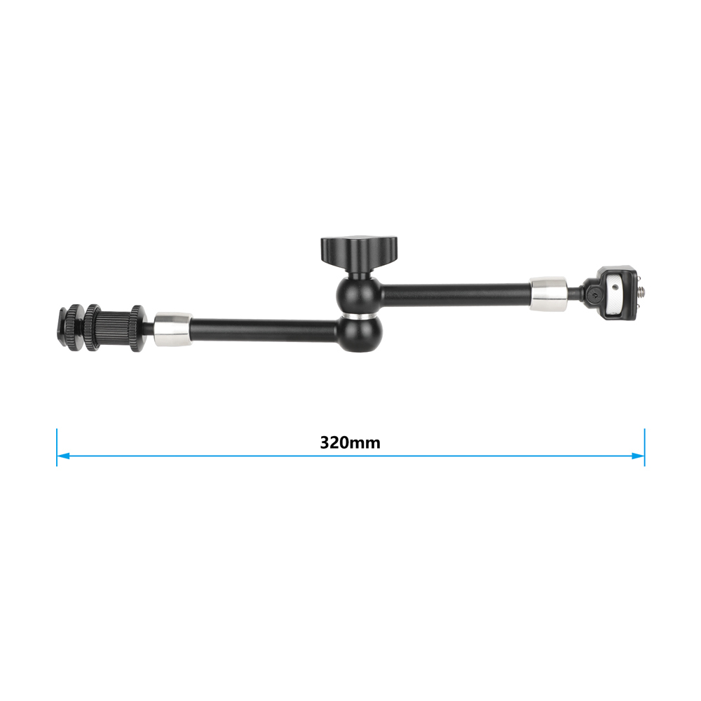 CAMVATE Multipurpose Articulating Arm with Anti-Twist 1/4''-20 Mount & Shoe Adapter (Black Knob)