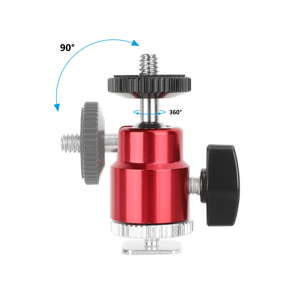 CAMVATE 1/4"-20 Mini Ball Head & Shoe Mount Adapter