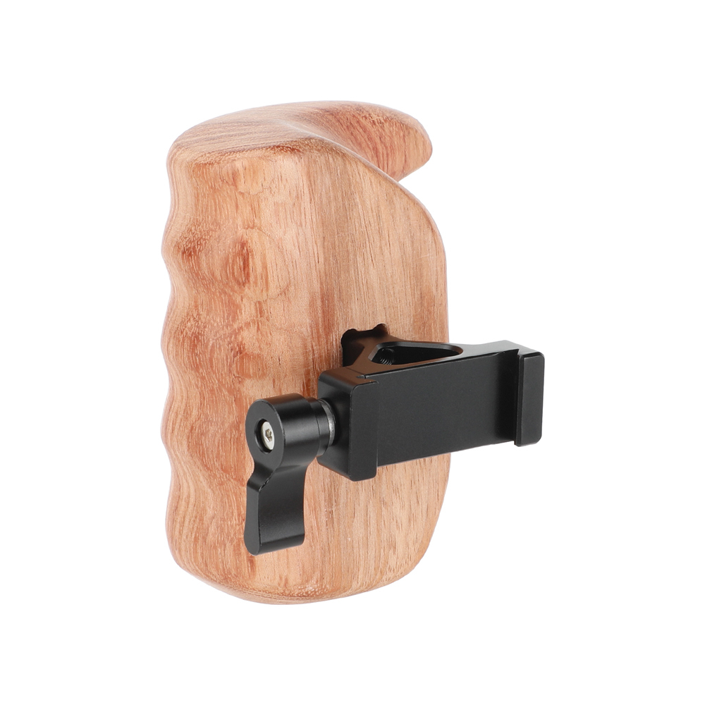 CAMVATE Large Wooden Handgrip with Arca-Type Clamp (Right Side)