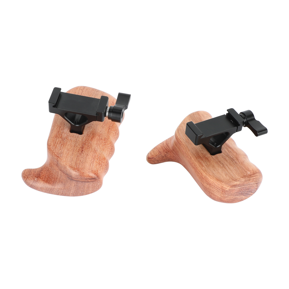 CAMVATE Large Wooden Handgrip with Arca-Type Clamp (Pair)