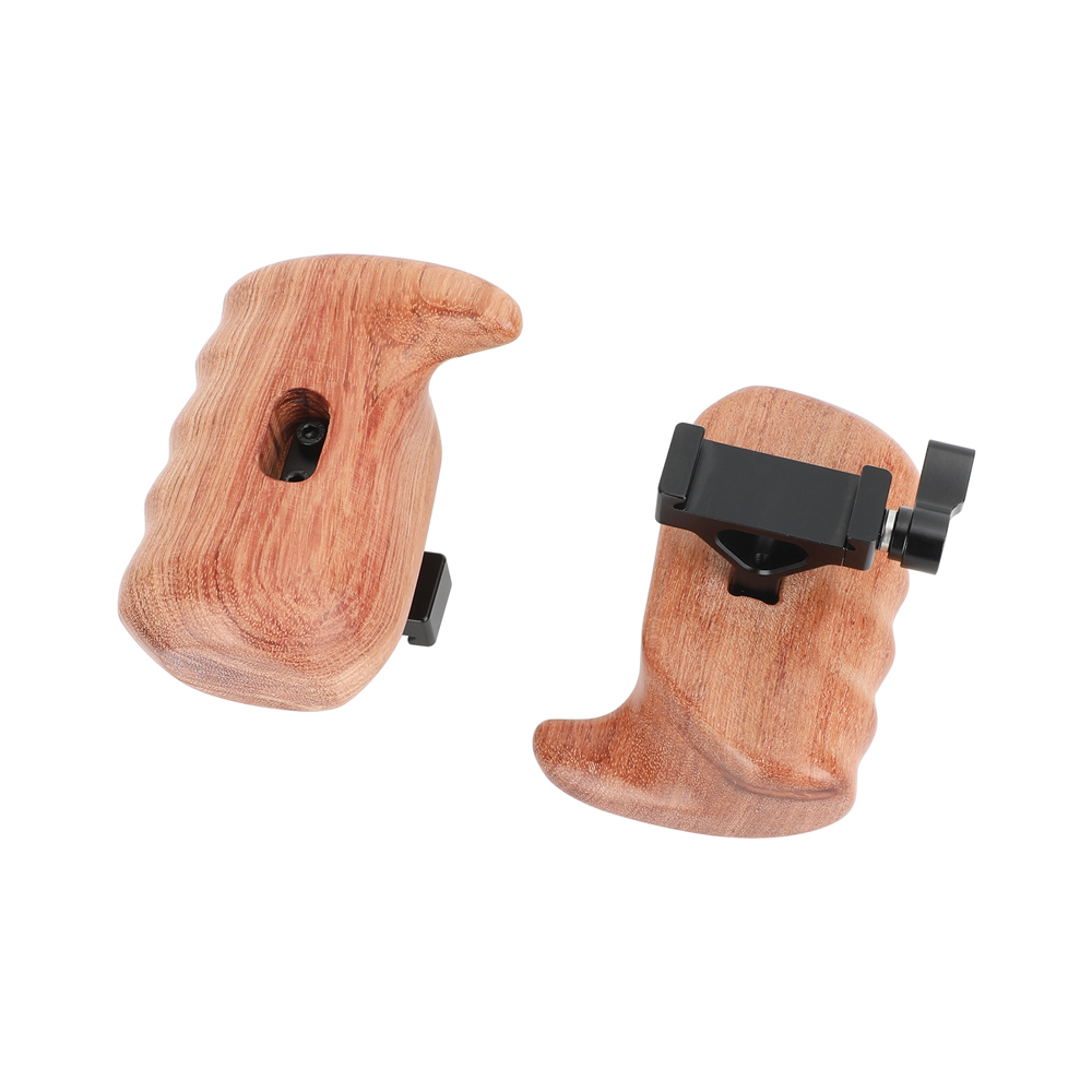 CAMVATE Large Wooden Handgrip with Arca-Type Clamp (Pair)
