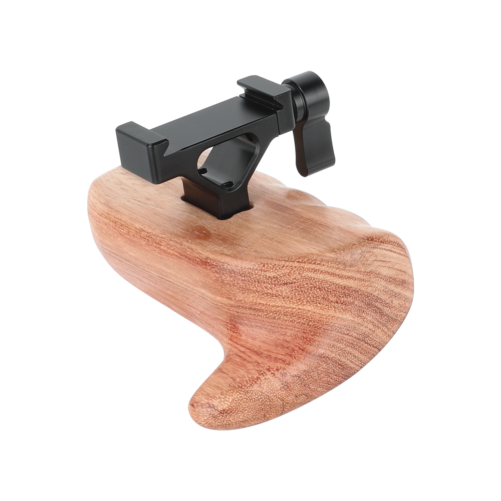 CAMVATE Large Wooden Handgrip with Arca-Type Clamp (Right Side)
