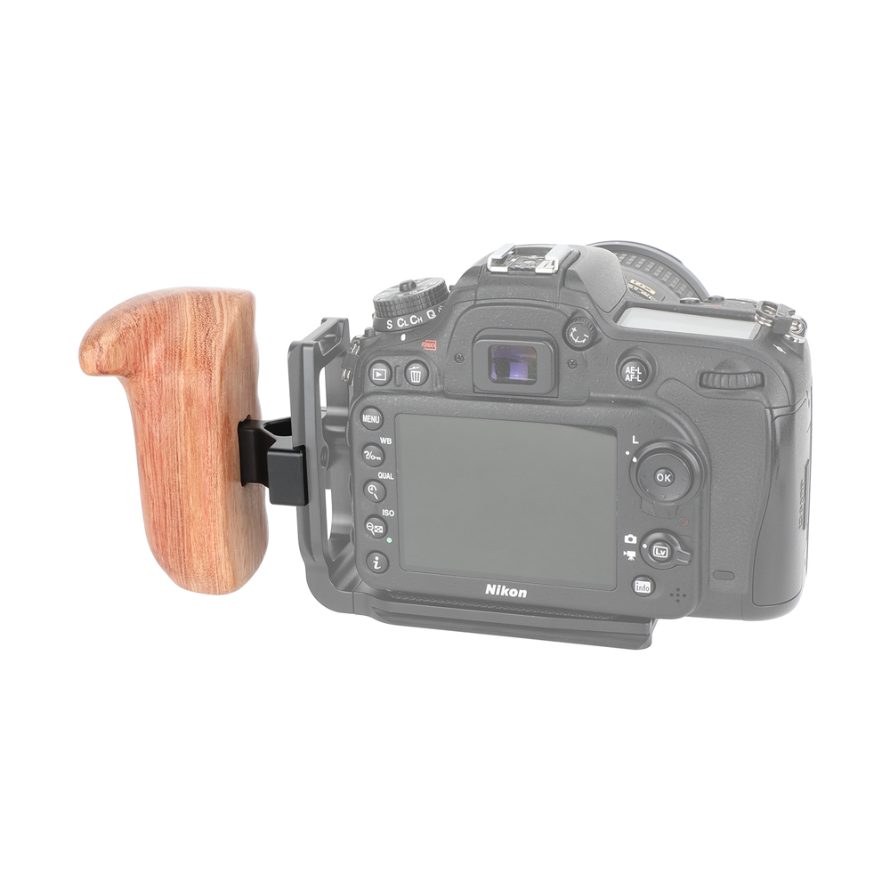 CAMVATE Large Wooden Handgrip with Arca-Type Clamp (Left Side)