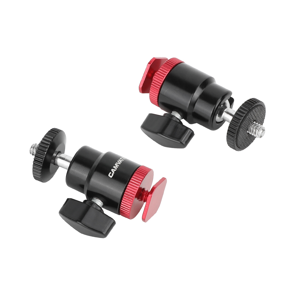 CAMVATE Camera Hot Shoe to 1/4"-20 Screw Ball Head Mount (2-Pack)