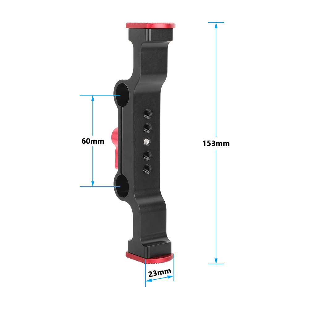 CAMVATE 15mm LWS Dual-Rod Clamp with ARRI-Style Rosettes (Red/Black)