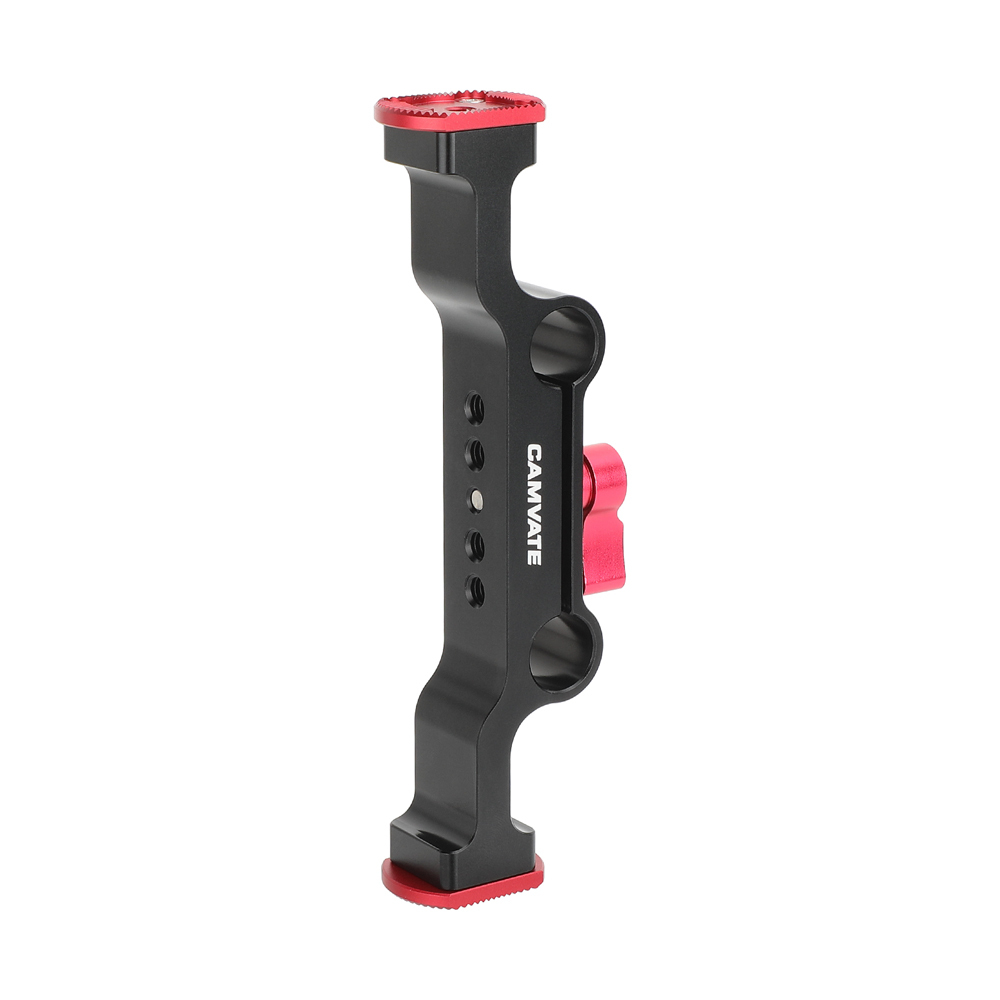 CAMVATE 15mm LWS Dual-Rod Clamp with ARRI-Style Rosettes (Red/Black)
