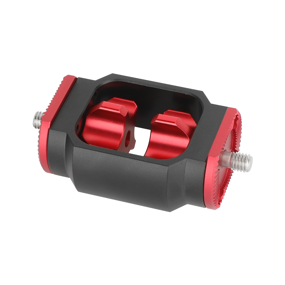 CAMVATE ARRI-Style Rosette Mount Extension Spacer (Dual M6 Male Screw, Red/Black)