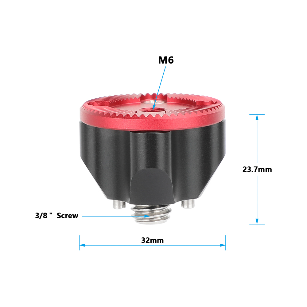 CAMVATE ARRI-Style Rosette with 3/8"-16 Anti-Twist Accessory Mount (Red/Black)