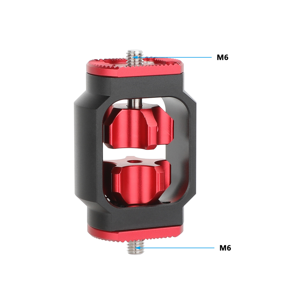 CAMVATE ARRI-Style Rosette Mount Extension Spacer (Dual M6 Male Screw, Red/Black)