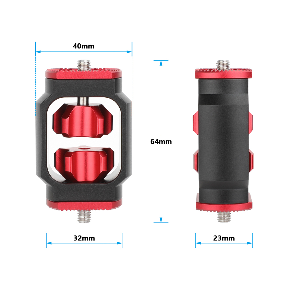 CAMVATE ARRI-Style Rosette Mount Extension Spacer (Dual M6 Male Screw, Red/Black)
