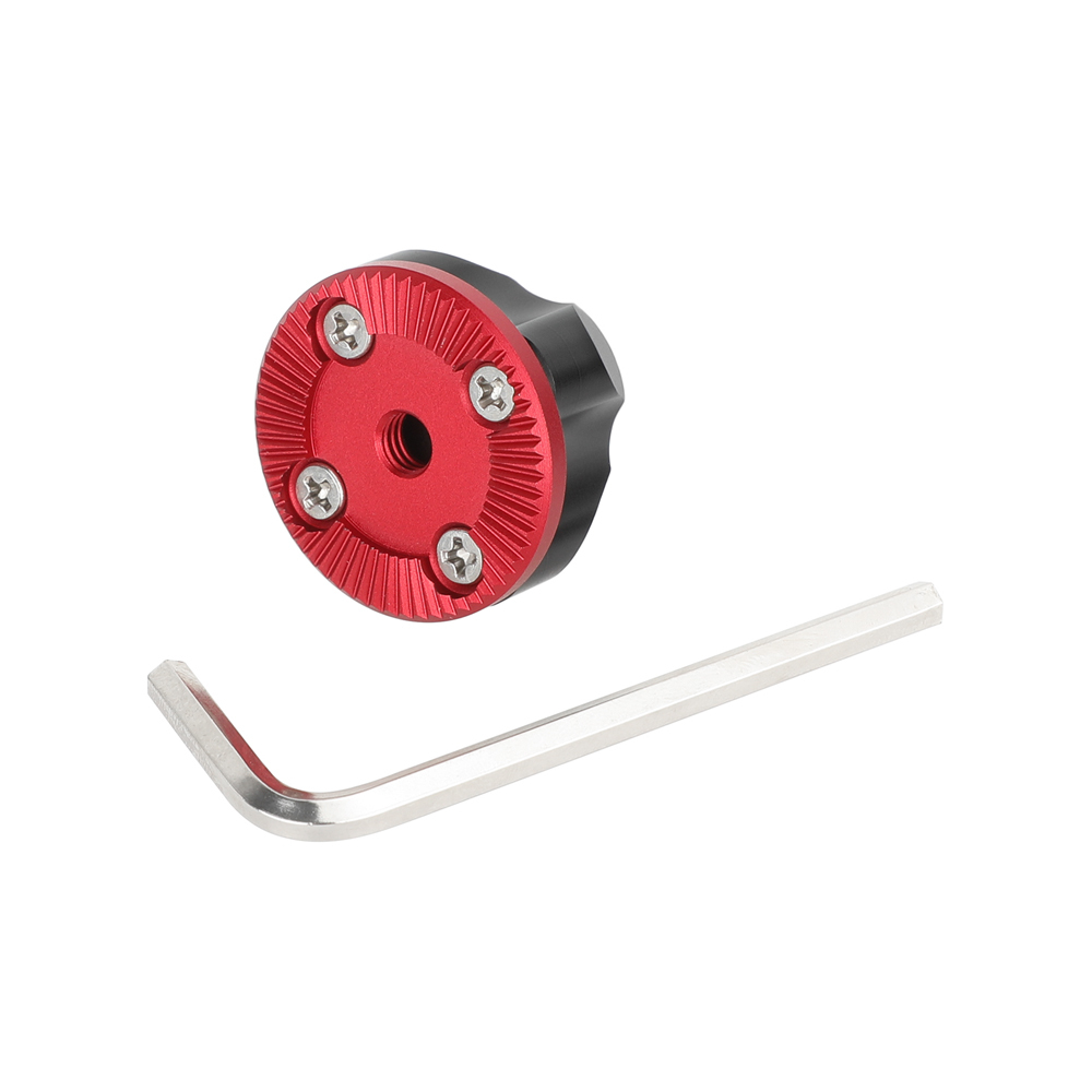 CAMVATE ARRI-Style Rosette with 3/8"-16 Anti-Twist Accessory Mount (Red/Black)
