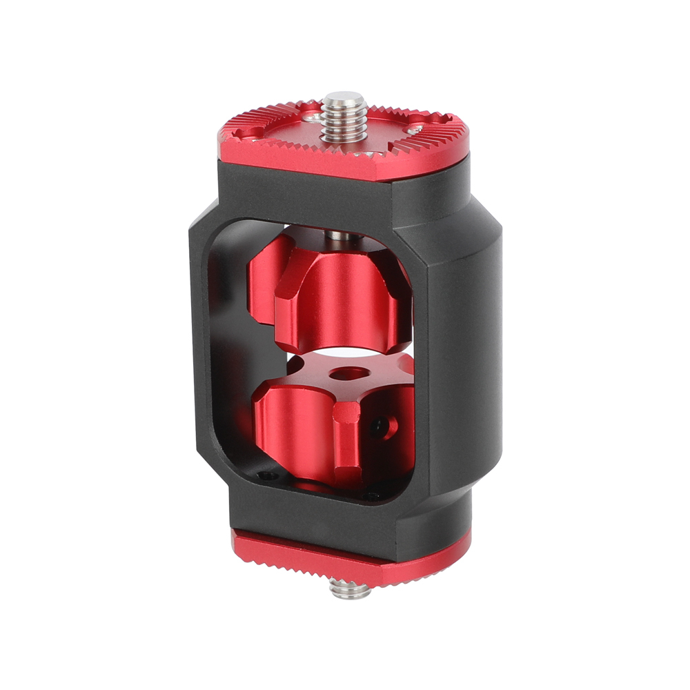 CAMVATE ARRI-Style Rosette Mount Extension Spacer (Dual M6 Male Screw, Red/Black)