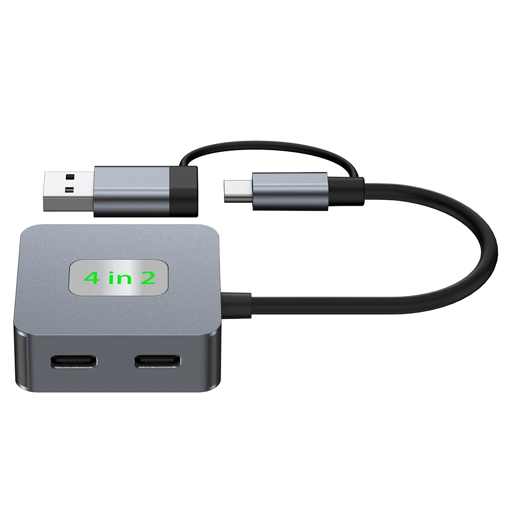 CAMVATE 4-Port USB-C & USB-A 3.2 Gen 2 Hub (Silver Grey)