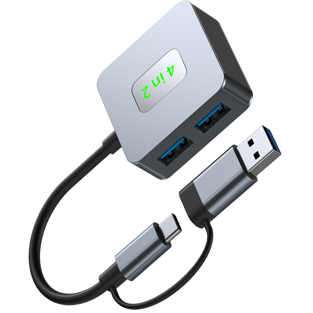 CAMVATE 4-Port USB-C to USB-A 3.2 Gen 2 Hub (Silver Grey)