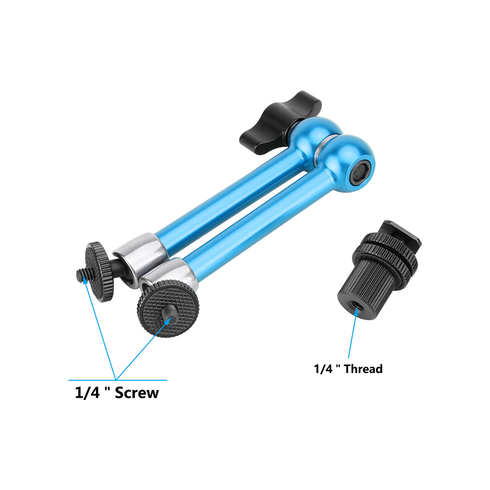 CAMVATE 11" Magic  Arm with Ball Joints & Shoe Adapter (Blue/Black)