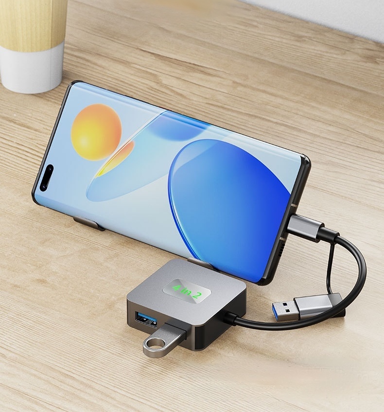 CAMVATE 4-Port USB-C to USB-A 3.2 Gen 2 Hub (Silver Grey)