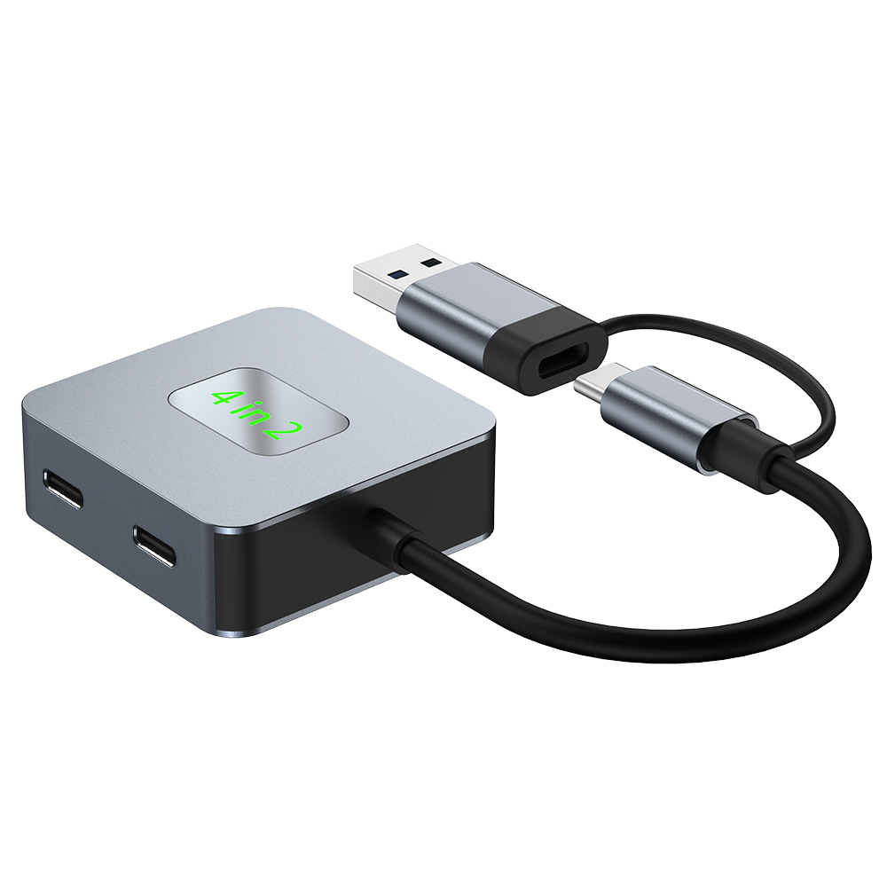 CAMVATE 4-Port USB-C & USB-A 3.2 Gen 2 Hub (Silver Grey)