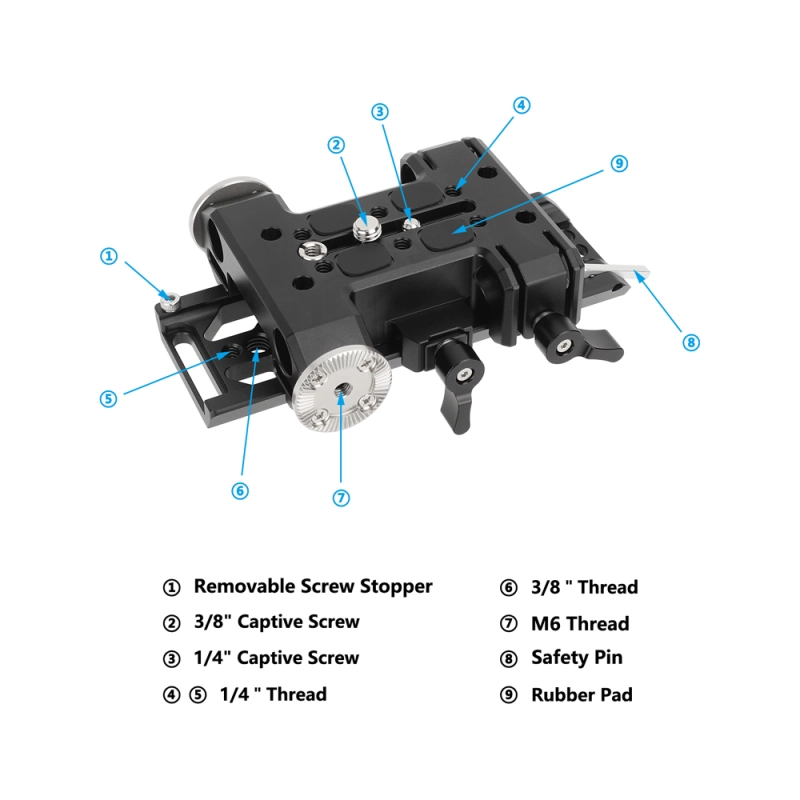 CAMVATE 5.9" Dovetail Plate and 15mm LWS Baseplate