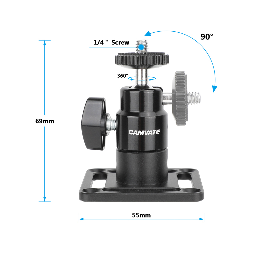 CAMVATE Wall/Ceiling Mount Plate with Ball Joint Head