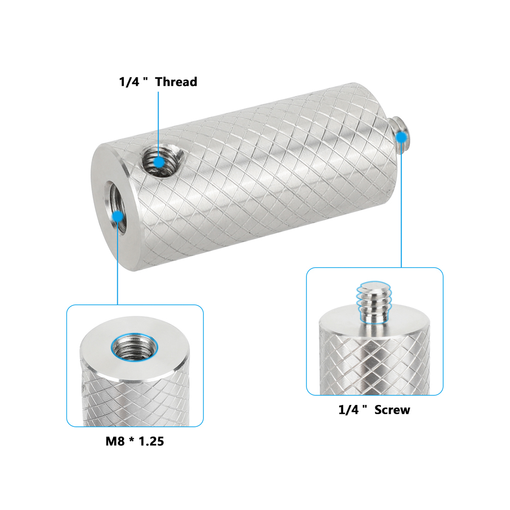 CAMVATE M8 Female to 1/4"-20 Male Extension Pole Adapter