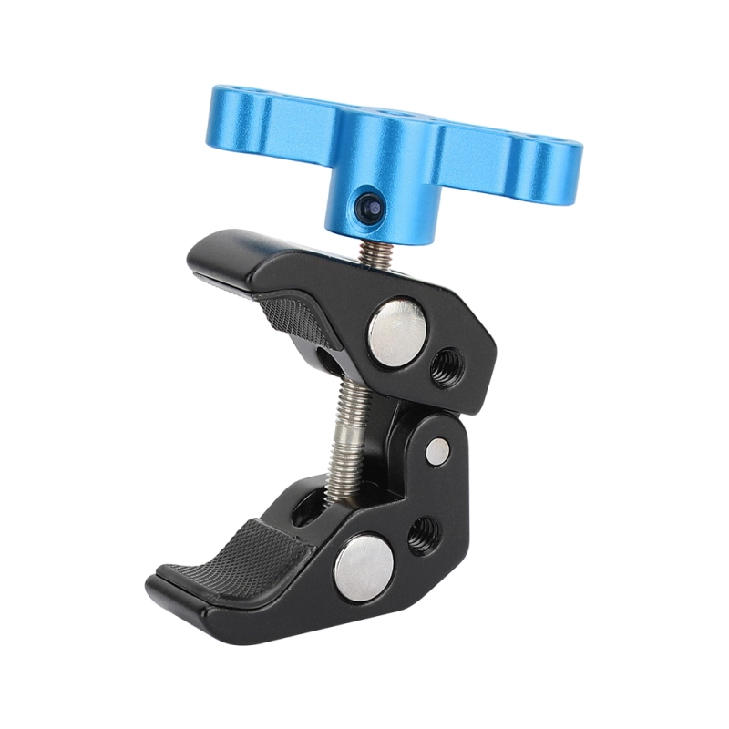 CAMVATE Super Clamp with 1/4"-20 & 3/8"-16 Threads (Blue T-handle)