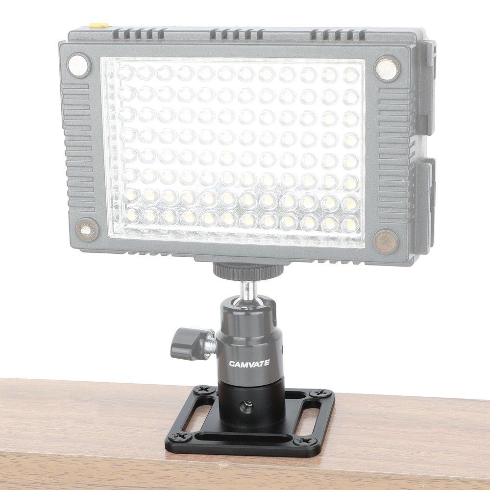 CAMVATE Square Wall/Ceiling Mount Plate with 1/4"-20 Thread & Mounting Slots