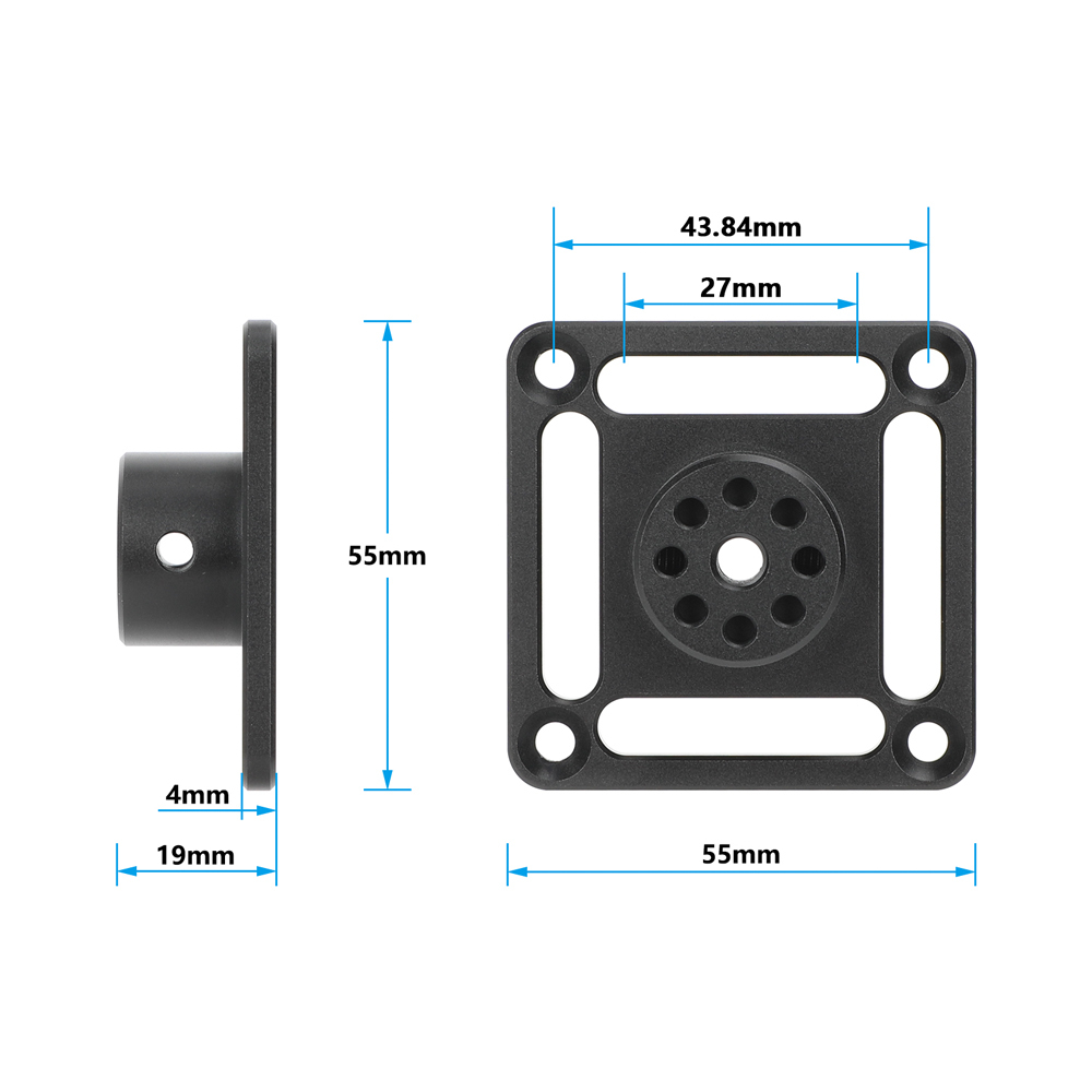 CAMVATE Square Wall/Ceiling Mount Plate with 1/4"-20 Thread & Mounting Slots