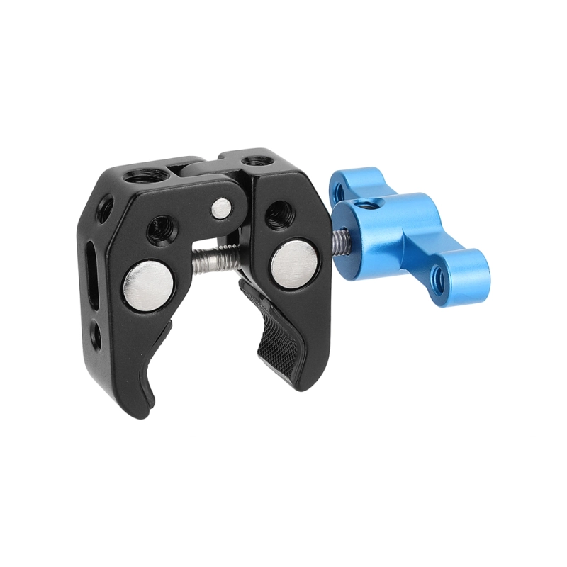 CAMVATE Super Clamp with 1/4"-20 & 3/8"-16 Threads (Blue T-handle)