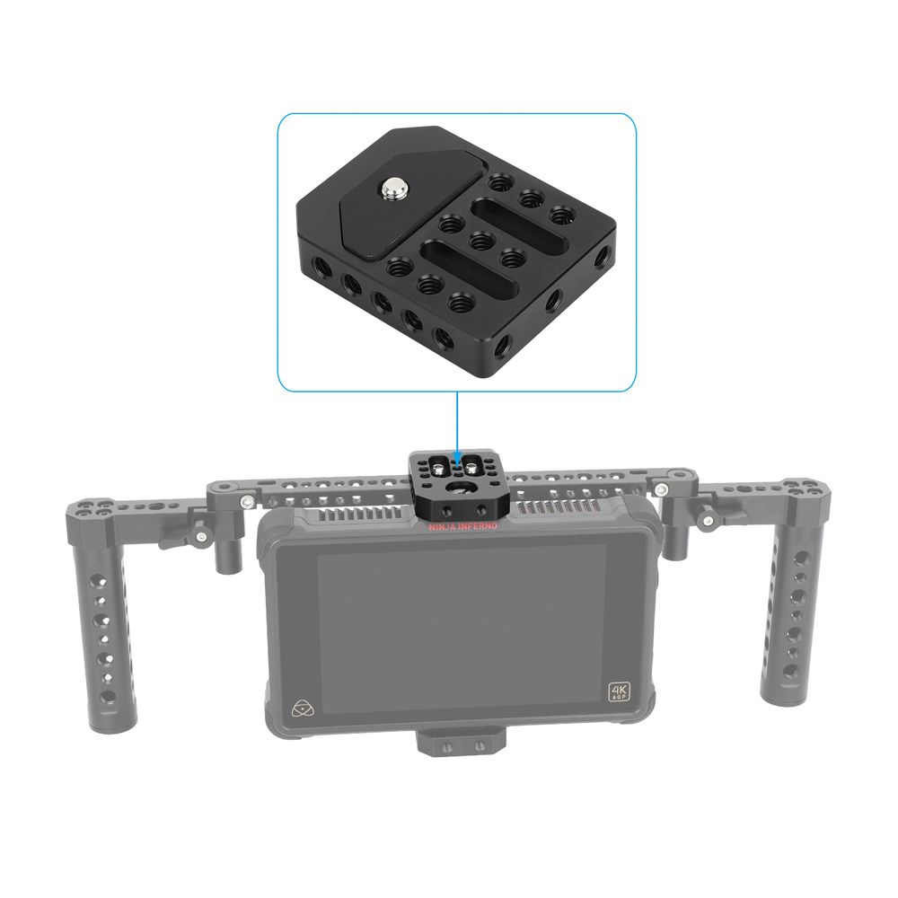 CAMVATE Monitor Cage Base Plate Cheese Plate For On-camera Director's Monitor Featured 1/4"-20 Mounting Socket
