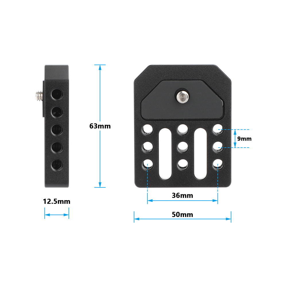CAMVATE Monitor Cage Base Plate Cheese Plate For On-camera Director's Monitor Featured 1/4"-20 Mounting Socket