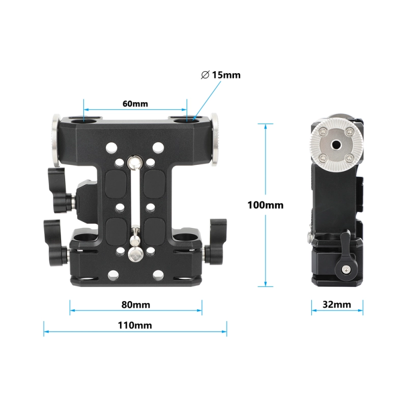 CAMVATE 8" Dovetail Plate and 15mm LWS Baseplate