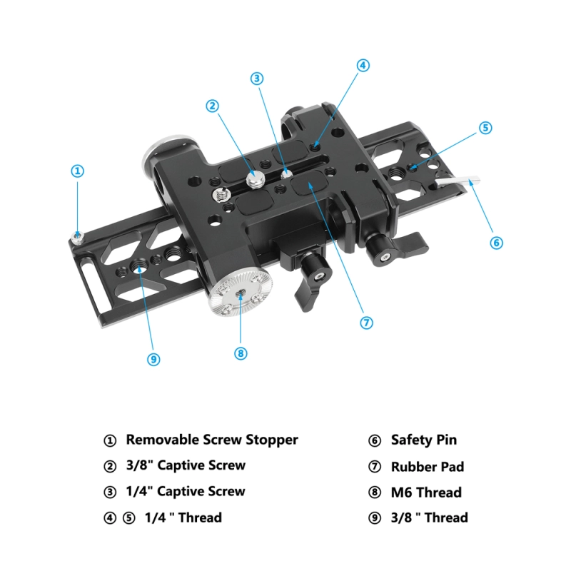 CAMVATE 8" Dovetail Plate and 15mm LWS Baseplate