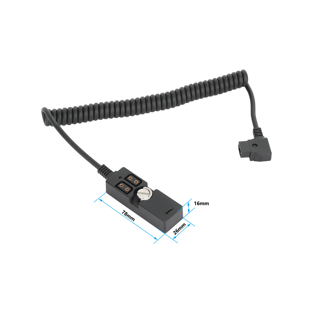 CAMVATE Male D-Tap to 2-Port Female D-Tap and USB-C Splitter Cable (21 to 59")
