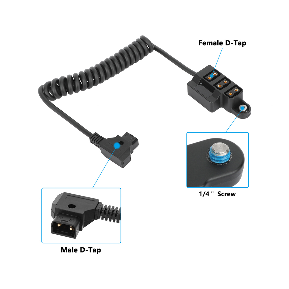 CAMVATE Male D-Tap to 3-Port Female D-Tap Splitter Hub (15 to 36")