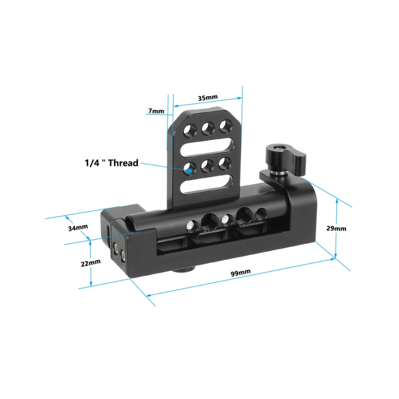 CAMVATE Tilt-Adjustable 15mm LWS Dual-Rod Clamp for Battery Mount