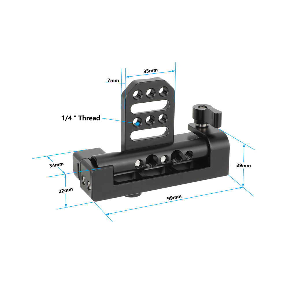 CAMVATE Tilt-Adjustable 15mm LWS Dual-Rod Clamp for Battery Mount