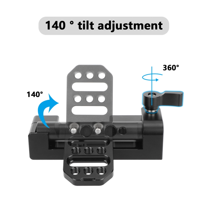 CAMVATE Tilt-Adjustable 15mm LWS Dual-Rod Clamp for Battery Mount
