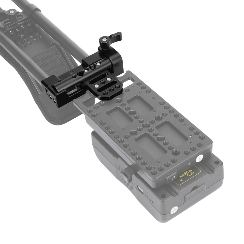 CAMVATE Tilt-Adjustable 15mm LWS Dual-Rod Clamp for Battery Mount